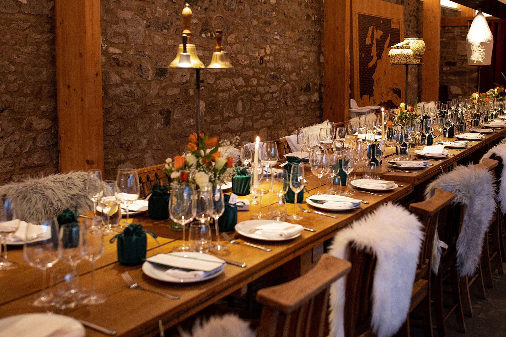 Cosy dining room at Lindores Abbey distillery